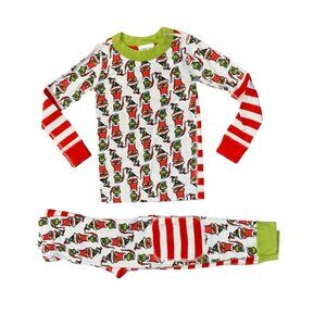 Festive Kids Pajamas with Red and Green Accents